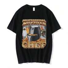 1 Piece Women's Funny Cat Meme T-Shirts, Casual Short Sleeve Tees, Streetwear Tops, Vintage Y2K Graphic Tees, 180g, 100% Cotton. - 黑色 6 - 查看 1