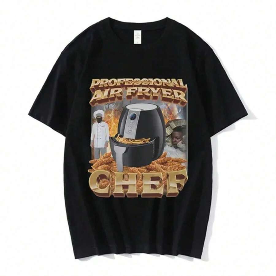 1 Piece Women's Funny Cat Meme T-Shirts, Casual Short Sleeve Tees, Streetwear Tops, Vintage Y2K Graphic Tees, 180g, 100% Cotton. - 黑色 6 - 查看 1