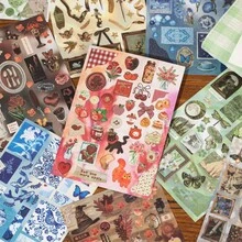 1本 30頁模切貼紙書，復古風格裝飾貼紙，適用於日記裝飾、手帳裝飾、相框、電腦與手機殼裝飾 - 多色 - 查看 4