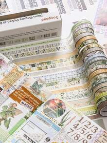 20 Rolls Boxed Thin Washi Tape, Creative Plant & Floral Pattern, Exquisite Planner Tape, Student Stationery Decoration, Scrapbooking And Card Decoration Tape, Gift For Friends - Sets - View 6