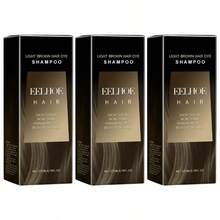 Hair Dye Shampoo, Hydrating Formula With Ginseng Extract, Reishi Extract, Black Sesame Seed Extract,  Strengthen & Repair Dry Damaged Hair, Scalp Care For Daily Use - 淺棕色 - 查看 10