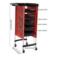 YUNRUX Hairdressing Trolley, Hairdressing Trolley With 5 Extendable Drawers, Hairdressing Trolley For Stylists - C - 查看 2