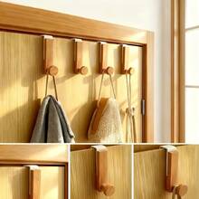 1/3 piezas Ganchos para puerta - Ganchos de metal para armarios y estantes de armario, ganchos de arte de hierro para puertas de armario del hogar, ganchos de combinación de hierro y madera, ganchos para puertas de armarios de baño y cocina - Ganchos prácticos que ahorran espacio - A - Ver 6