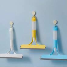 1pc 3-In-1 Multifunctional Window Squeegee, Integrated Brush, Scrubber And Squeegee Tool, 3 Colors Available, Suitable For Bathroom Glass, Mirror, Tile, Lightweight Home Cleaning Accessory - Glass Scraper - View 4