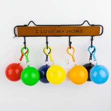 Adult Emergency Raincoat Keychain Compressed Ball Portable Waterproof Disposable Rain Poncho Lightweight Unisex Raincoat Outdoor Sports Cycling Hiking Camping Climbing Travel Amusement Park Rainy Day Essential Thickened Transparent Long Cape - Multiple Styles - View 3