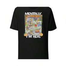 Unisex Festival-Themed T-Shirt With Creative, Personal Graphics And Loose Fit, Suitable For Everyday Wear On Halloween. - Black - View 1