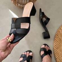 Women's Low Block Heel Sandal 3.5cm Comfortable - Blogger - Negro - Ver 3