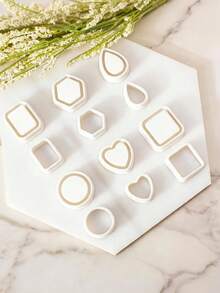 Cetakan Tanah Liat Berbentuk Geometris, Cetakan Tanah Liat Polimer yang Cocok untuk Anting-Anting Bingkai Berlapis, Sempurna untuk Perhiasan Gaya Minimalis, Modern, dan Boho, Menambah Kedalaman dan Dimensi pada Kerajinan Tangan - geometri - View 5