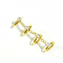 1 pieza Nuevo anillo multicapa, diseño minimalista delicado, anillo de dedo de moda con cristal de strass versátil para mujeres - Dorado - Ver 3