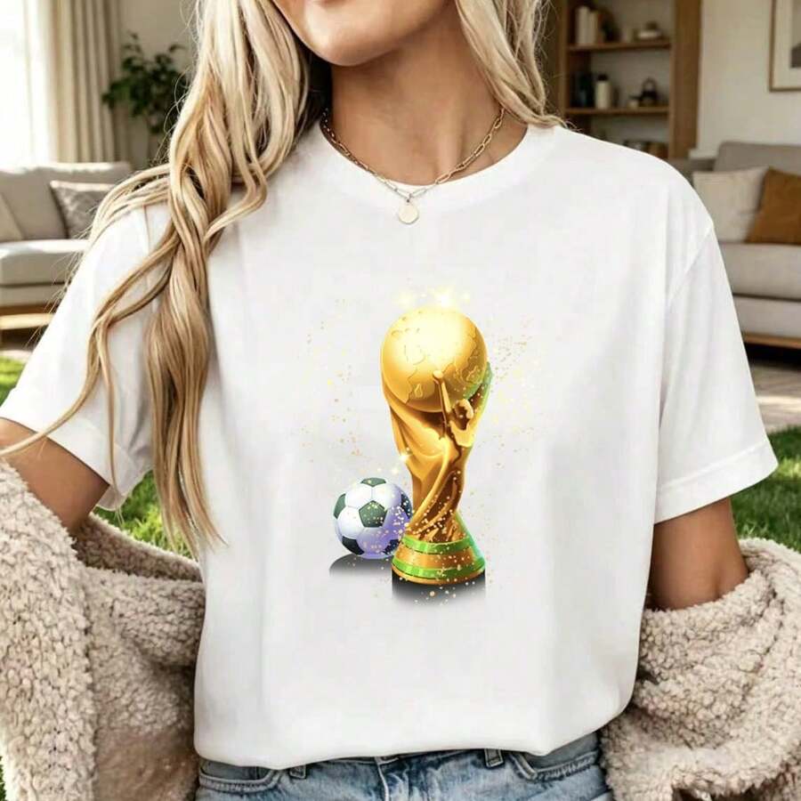 Retro T-Shirt With World Champion Award - White 18 - View 1