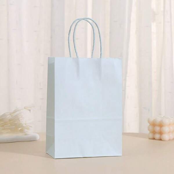 10/5/1件 白色禮品手提袋，尺寸 21cm X 15cm，易於使用，簡約優雅設計，適用於各種派對場合與物品收納，新娘婚前派對、節日派對、活動派對、泳池派對等，方便攜帶