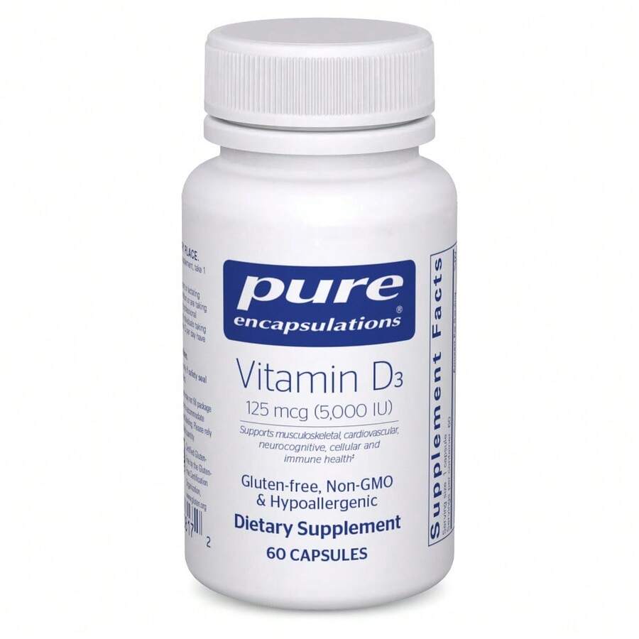 Pure Encapsulations Vitamin D3 125 Mcg (5,000 ) - Supplement To Support Bone, Joint, Breast, Heart, Colon, And Immune Health* - With Vitamin D - 120 Capsules - 60 片裝(1 包) - 查看 1