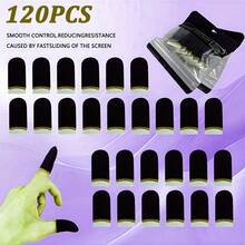 120PCS Yellow Mobile Game Controller Finger Sleeve, Set, Sweat Resistant And Breathable Touch Screen Finger Sleeve - Yellow - View 6