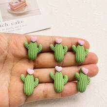 10/30/50pcs Cartoon Cactus Resin Decorations - Cute DIY Phone Case, Hair Clip Making Materials - Durable Resin Craft Decor, Creative Decorative Accessories, Colorful Cactus Design - Cactus - View 8