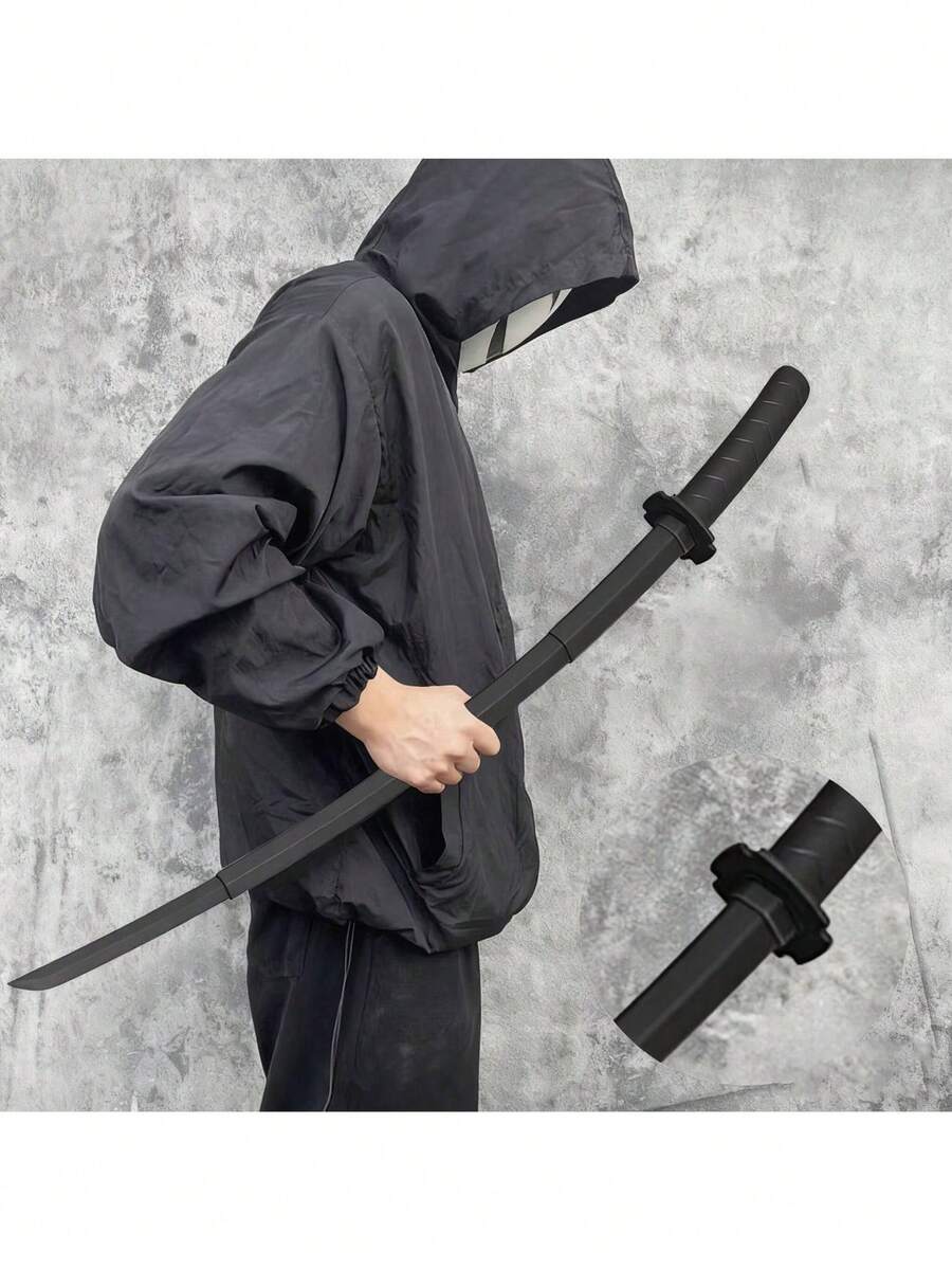 1pc Đồ chơi kiếm Samurai rút gọn, đạo cụ Katana tự động thu giãn, đồ chơi trêu đùa hài hước cho Cosplay, Halloween, quà tặng tiệc