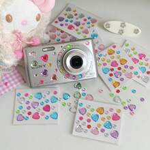 3/5/10pcs Storage Box Set + 50pcs Rabbit/Cat/Candy Mini Non-Adhesive Stickers, Acrylic Gem Decorative Diamond Stickers, DIY Multi-Color Mini Gem, Princess Reward, Creative Crafts - Multicolor - View 3