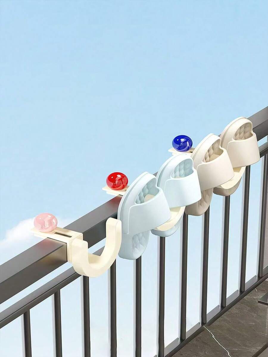 Balcony Slipper Hook Shoe Rack Dopamine Wall-Mounted Shoe Storage Rack Dormitory Shoe Drying Rack Indoor/Outdoor Drying Rack. Car Hook No-Drill Universal Storage Rack Helmet Hanging Rack Car Interior Weight-Bearing Milk Tea Cup Holder. - Multicolor - View 1