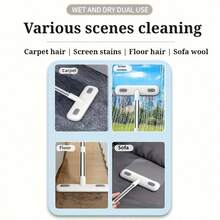 Magic Window Cleaning Brush, Suitable For Screens/Glass - Pet Hair Remover | Reusable Household Tool With Extendable Dual Poles, Adjustable Length | Perfect Gift Choice: Holidays/Teacher's Day/Christmas/Halloween - Multicolor - View 8