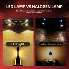 2Pcs Roadsun LED Fog Light Bulbs, Fits H3 H11 5202 880 881, No Fan Copper Tube Cooling, Imported SND Chips, All-Weather Fog Lamp Replacement, Plug And Play For Cars Trucks SUVs, Rain Fog Snow Ready - A - View 4