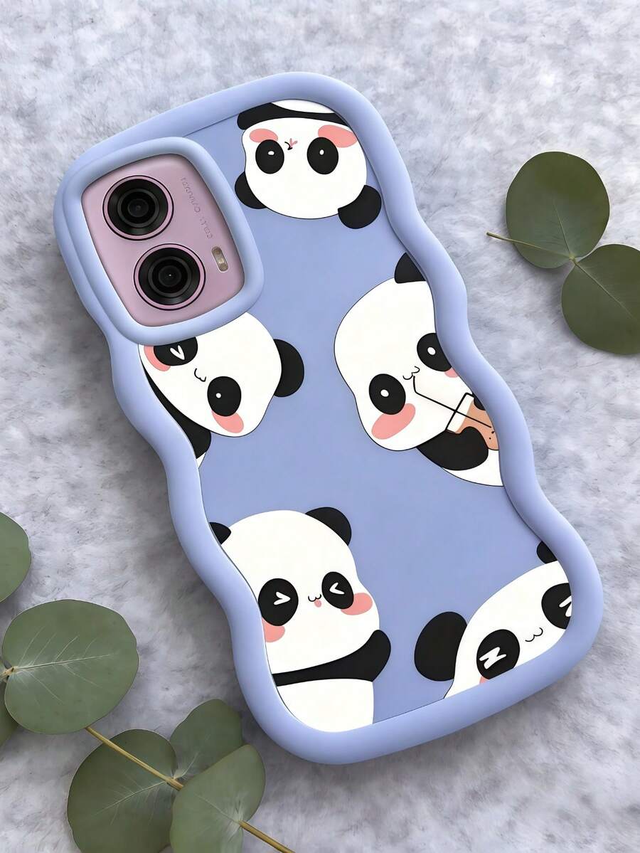 1pc Y2K Cute Panda Pattern Macaron Dopamine Color Soft TPU Wavy Edge Phone Case Compatible With Galaxy A03 A04 A05 A06 A11 A12 A13 A14 A15 A16 A20S A21S A22 A23 A24 A25 A26 A31 A32 A33 A34 A35 A36 A50 A51 A52 A53A54 A55 A56 A73 S20FE S21FE S22 S22U S23 S23+ S23U S233FE S24 S24+ S24U S25 S25+ S25U/ Note 11 Note 12 Note 13 Note 14 /Samrt/Honor/Y7 Y9/Ealme C53 C55 - Purple - View 1