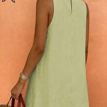 dagjydgfyja Vestido casual y elegante de cuello redondo sin mangas color caqui con diseño de estrella de mar, adecuado para primavera y verano - amarillo ganso - Ver 4