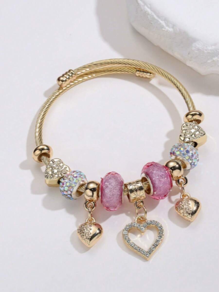 1 Stück Damen Edelstahl Schwan Liebe Anhänger Armband - A - Übersicht 1