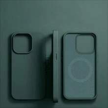 VRNOEI 奢華磁吸無線充電手機殼，相容 iPhone 16 14 13 12 11 15 17 18 Pro Max，天鵝絨材質，相容 iPhone 17 AIR 14 15 16 Plus，手機殼配件，相容 Galaxy S26 S24 S23 S22 S21 S25 Ultra Plus，磁吸無線充電保護殼 - 墨綠色 - 查看 32