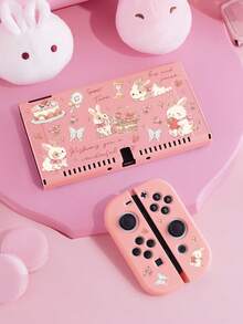 New Switch 2 (2025) Game Console Accessories, Kids Rose & Rabbit Print Pattern Switch Protective Case/Hard Transparent Glitter Shell, Compatible With Switch 2/Switch NS/Switch OLED/Lite, Suitable For Switch 2/Switch Game Console Accessories, Full Set Bundle, Storage Bag, Card-Insertable Dock, Switch Protective Case, Best Gift For Switch Players - Multicolor - View 17