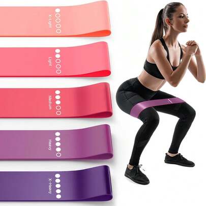 1 pieza Banda de resistencia para yoga, banda elástica de fitness, 5 niveles de resistencia degradada, antideslizante y sin enrollamiento, alta elasticidad y durabilidad, portátil y plegable, banda de resistencia para modelar, color degradado, diseño de bucle, múltiples intensidades disponibles, adecuada para entrenamiento de cadera, modelado de piernas, estiramiento de hombros, recuperación posparto, fitness en casa, relajación en la oficina, ejercicio al aire libre, entrenamiento de pilates, ayuda para yoga, terapia de rehabilitación, ayuda para sentadillas, conceptos básicos de danza, banda elástica de resistencia