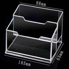 Creative Transparent Acrylic Business Card Holder, Large Capacity, Can Store Business Cards And School Supplies, Office Supplies - A - View 7