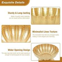 2/4pcs White & Gold Vases For Wedding Centerpieces, Vintage Gold Composite Vases | Elegant Table Decor For Parties And Home - Lotus Flower Vase - View 6