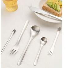 304 Stainless Steel | Yanagi Sori's Style | Western Dinnerware Set, Hotel Restaurant Japanese Dinnerware, High-End Knife, Fork, And Spoon - View 4