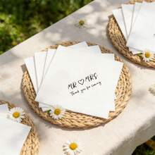 100pcs/Bag Bride To Be Wedding Decoration Wedding Banquet Tabletop Decor Disposable Napkins Mr/Mrs Bridal Shower Thank You Party Napkins Bachelorette Party - View 5
