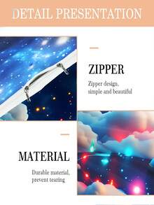 2/3件組 3D太空人星系床上用品套組，藍色太空行星與雲朵印花被套組，適合兒童與青少年，柔軟被套附枕套，天文主題臥室裝飾，(單人/雙人/加大尺寸) - 彩色 - 查看 8