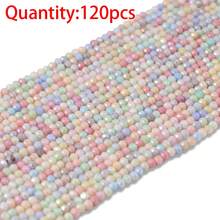 120 buah manik-manik kaca bulat keramik pipih berwarna air ukuran 4mm motif Macaron, cocok untuk pembuatan perhiasan DIY, perlengkapan kit bahan DIY manik-manik buatan tangan. - Manik-manik iridescent buatan sendiri - View 15