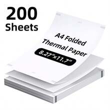 A4 Foldable Thermal Printing Paper, 210x297mm Quick-Dry Inkless Thermal Paper, Black Mark Positioning Continuous Printing, Easy To Tear, Multi-Purpose For Printing Student Assignments, Image Files, Contracts, Compatible With M08F And More Portable Printers - 200 Sheets - View 9