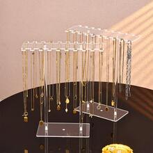 1pc High-End Acrylic Transparent Necklace Storage Rack, Suitable For Women, Back To School Season, Eid Al-Adha Essential, Vanity Bedroom Jewelry Storage - Clear - View 13