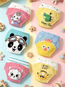 Reusable Baby Potty Training Underwear, Cute Pet Animal Print Washable Toilet Training Shorts, Suitable For Baby Boys And Girls, 3 Pieces Set - Multicolor 1 - View 1