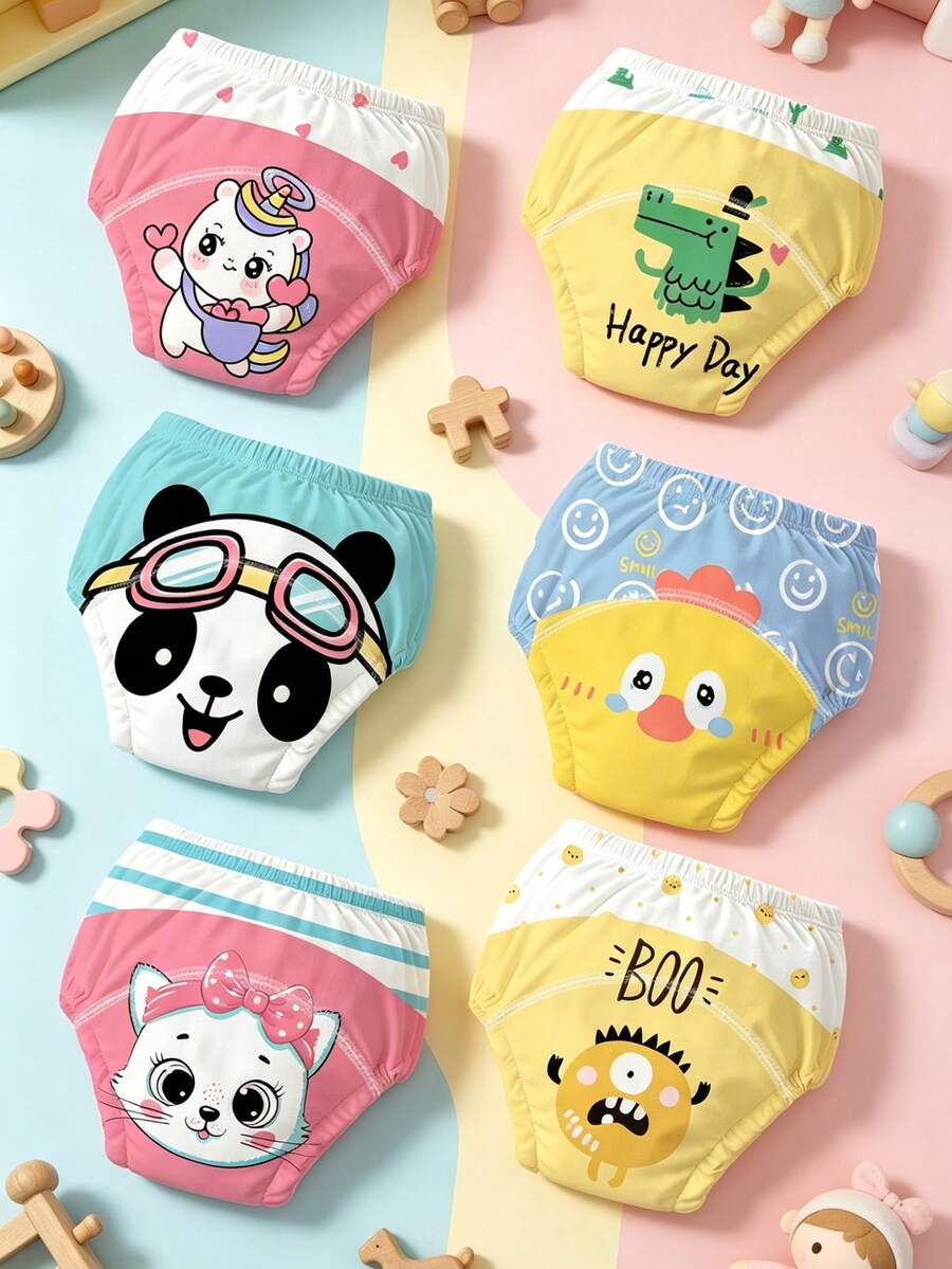 Reusable Baby Potty Training Underwear, Cute Pet Animal Print Washable Toilet Training Shorts, Suitable For Baby Boys And Girls, 3 Pieces Set - Multicolor 1 - View 1
