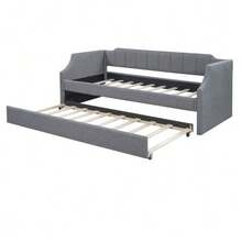 90 X 200(190) DAY Beds, Upholstered Single Daybed With Rollaway Bed - Grey - View 10