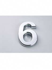 1pc 0-9 Self-Adhesive Durable Door Number Plate, Business Style Silver High-Gloss 3D Detailed Signage Suitable For Hotels, Mailboxes - House Number - View 15