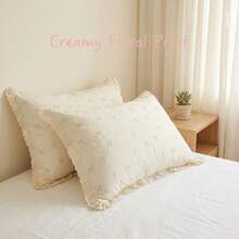 Juego de 2 fundas de almohada suaves y transpirables, accesorios de ropa de cama amigables con la piel y duraderos, con bordes exquisitos, decoración del hogar minimalista, adecuado para todas las estaciones - Blanco - Ver 7