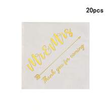 20PCS Wedding Party Napkins, Gold-Embossed Double-Layer Thickened Paper Towels, Suitable For Birthday Parties, Wedding Parties And Daily Household Use - Paper Napkin - View 8