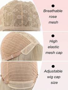 Wig Sintetis Panjang Lurus Warna Pink Keemasan dengan Poni untuk Wanita, Serat Tahan Panas, Cocok untuk Penggunaan Sehari-hari/Cosplay/Pesta/Lolita - MultiWarna - View 8