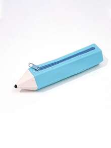 1pc Creative Pencil-Shaped Silicone Pencil Case, Waterproof Washable Stationery Storage Bag, Large Capacity Student Pencil Box, Cute Ins Style Children & Teenager Storage Bag, Suitable For Study, Office, Makeup Bag, Back To School Essential - Pencil - View 6