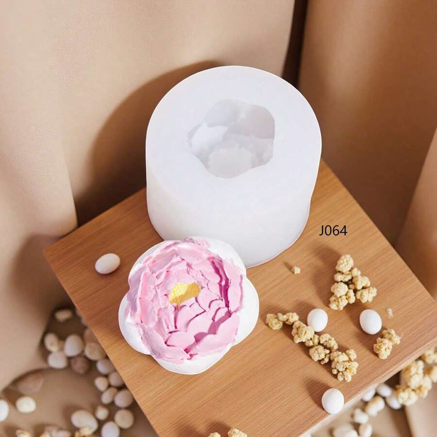逼真牡丹花矽膠模具 3D 花卉 DIY 車用香氛石膏 - 芍藥 - 查看 1