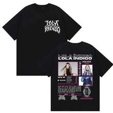 Singer Lola Indigo Akelarre Tour 2025-2026 Graphic T Shirts For Men Women Vintage High Quality Oversized Cotton T-Shirts Streetwear - 白色 - 查看 3