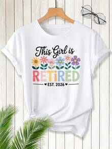 Camiseta de manga corta blanca y negra para mujer, camiseta de cuello redondo, camiseta estampada con diseño para mujer, top transpirable de moda urbana, corte casual, adecuada para uso diar - Blanco - Ver 1