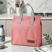 Handheld Insulated Lunch Bag, Cationic Fabric Bento Bag, Thermal Lunch Box Carrier, Large Capacity Lunch Tote - View 7