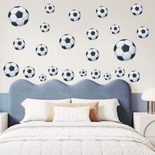 Fluorescent Football Wall Decals, 2pcs/Set 2 Colors Self-Adhesive Removable Glow-In-The-Dark Football Wall Stickers, Sports Theme Wall Decor Art For Bedroom, Game Room, Living Room - Multiple Styles - View 5